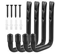 Maclean Soportes de Pared | para Neumáticos, Ruedas, Escaleras, Bici | Construcción de Acero Revestimiento de Caucho | Máx. 22 kg | Ahorrao de Espacio (Paquete de 4 - Altura 12,5 cm, Longitud 8 cm)