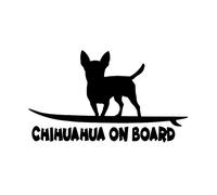 MACMRD Pegatinas De Coche 16,2X9,4 Cm Vinilo Coche Pegatina Chihuahua A Bordo Divertido Coche Ventana Calcomanía Negro/Plata