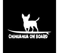 MACMRD Pegatinas De Coche 16,2X9,4 Cm Vinilo Coche Pegatina Chihuahua A Bordo Divertido Coche Ventana Calcomanía Negro/Plata