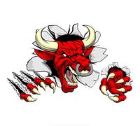 MACMRD Pegatinas De Coche 20*12 Cm 3D Vaca Rojo De Toro Coche Pegatina Vinilo Calcomanías Motocicleta Accesorios Pegatina