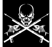 MACMRD Pegatinas De Coche 20,3 * 17,3 Cm Pez Calavera Esqueleto Lanza Lanza Coche Pegatina Moda Clásica Accesorios De Decoración del Cuerpo