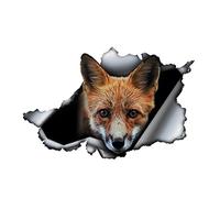 MACMRD Pegatinas De Coche Pegatina De Coche De Zorro De 13Cm X 8,5 Cm, Pegatina De Metal Rasgada, Pegatinas Reflectantes, Decoración Impermeable para Coche