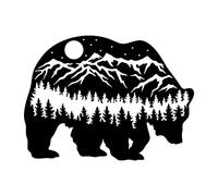MACMRD Pegatinas De Coche Pegatina De Coche Personalizada De Oso Pardo De Bosque De Montaña Creativa, Aplique De Ventana De Cuerpo De PVC, Decoración para Ordenador Portátil, Calcomanías Impermeables