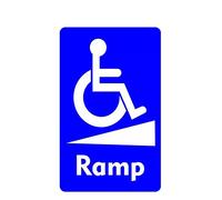 MACMRD Pegatinas De Coche Señal De Advertencia De Rampa para Silla De Ruedas para Discapacitados, Pegatina para Coche, Accesorios De Decoración De PVC, Calcomanía Impermeable para Coche