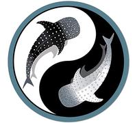 MACMRD Pegatinas De Coche Tiburón Ballena Yin YAN Peace Earth Animal Ocean Car Sticker Decal Stickers