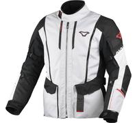 Macna Air Hybrid 2.0 Chaqueta textil de moto impermeable, Gris claro/negro/rojo, Talla XL