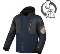 Macna Angle 2.0 Chaqueta Textil de Motocicleta Impermeable, azul-beige, tamaño M para Hombres