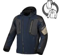 Macna Angle 2.0 Chaqueta Textil de Motocicleta Impermeable, azul-beige, tamaño 2XL para Hombres