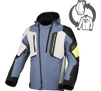 Macna Angle 2.0 Chaqueta Textil de Motocicleta Impermeable, gris-amarillo, tamaño XL para Hombres
