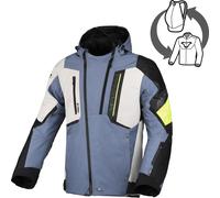 Macna Angle 2.0 Chaqueta Textil de Motocicleta Impermeable, gris-amarillo, tamaño M para Hombres