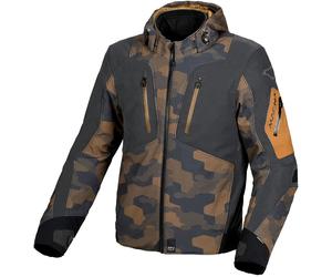 Macna Angle Camo chaqueta textil impermeable para motocicletas, gris/marrón, Talla M