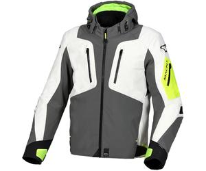 Macna Angle chaqueta textil impermeable para motocicletas, gris-amarillo, tamaño L para Hombres