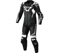 Macna Armadyl Traje de cuero de moto de una pieza perforado, Negro/Blanco, Talla 58