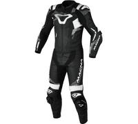 Macna Armadyl Traje de cuero de moto de dos piezas perforado, Negro/Blanco, Talla 50