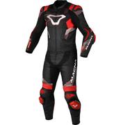 Macna Armadyl Traje de cuero de moto de dos piezas perforado, negro/rojo/blanco, Talla 48