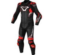 Macna Armadyl Traje de cuero de moto de dos piezas perforado, negro/rojo/blanco, Talla 56
