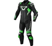 Macna Armadyl Traje de cuero de moto de una pieza perforado, negro-blanco-verde, tamaño 46 para Hombres