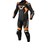 Macna Armadyl Traje de cuero de moto de una pieza perforado, Negro/Naranja/Blanco, Talla 50