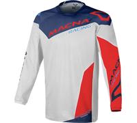 Macna Backyard-1 Maillot de motocross, gris-rojo-azul, tamaño 2XL para Hombres