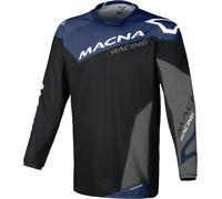 Macna Backyard-1 Maillot de motocross, negro/gris/azul, Talla S