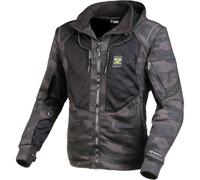 Macna Breeze Camo Sudadera con capucha Zip de motocicleta, negro-multicolor, tamaño 2XL para Hombres