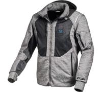 Macna Breeze Sudadera con capucha con cremallera para motocicleta, Gris oscuro/negro, Talla L