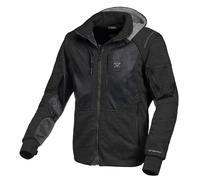 Macna Breeze Sudadera con capucha con cremallera para motocicleta, negro, Talla XL