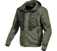 Macna Breeze Sudadera con capucha con cremallera para motocicleta, Verde/negro, Talla L