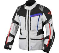 Macna Chieftane chaqueta textil impermeable para motocicletas, Gris claro/negro, Talla L