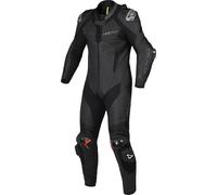 Macna Chromiq Traje de cuero de moto de una sola pieza, negro, Talla 60