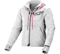 Macna District Chaqueta textil de moto para mujer, Gris claro, Talla S