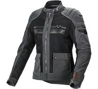 Macna Fluent NightEye Chaqueta textil de moto para mujer, negro-gris, tamaño L