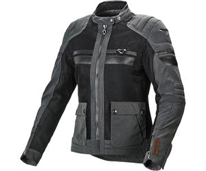 Macna Fluent NightEye Chaqueta textil de moto para mujer, negro-gris, tamaño L