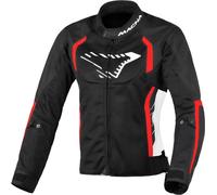 Macna Grisca Chaqueta textil de moto para mujer, negro-blanco-rojo, tamaño L