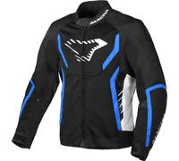 Macna Grisco Chaqueta textil de moto, negro-blanco-azul, tamaño 2XL para Hombres