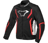 Macna Grisco Chaqueta textil de moto, negro-blanco-rojo, tamaño 3XL para Hombres