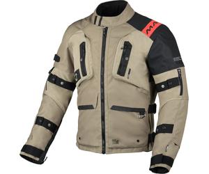 Macna Higera chaqueta textil impermeable para motocicletas, negro-beige, tamaño S para Hombres