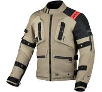 Macna Higera chaqueta textil impermeable para motocicletas, negro-beige, tamaño S para Hombres