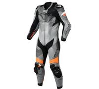 Macna Ignite Traje de cuero de moto de una pieza perforado, negro-gris-naranja, tamaño 46 para Hombres