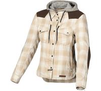 Macna Inland Plaid Chaqueta textil de moto para mujer, beige, Talla XS