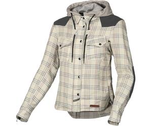 Macna Inland Plaid Chaqueta textil de moto para mujer, verde-marrón, tamaño L