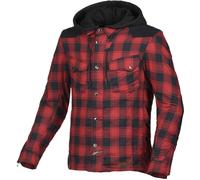 Macna Inland Plaid Chaqueta textil de moto, rojo, Talla L