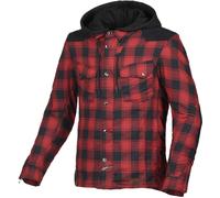 Macna Inland Plaid Chaqueta textil de moto, rojo, tamaño M para Hombres