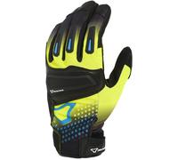 Macna Jugo Guantes de moto, negro/azul/amarillo, Talla S