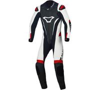 Macna Junior Traje de cuero de motocicleta de una pieza para niños, Negro/Blanco/Rojo, Talla 134