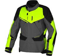 Macna Mundial chaqueta textil impermeable para motocicletas, gris/amarillo, Talla XXL