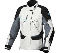Macna Mundial impermeable Chaqueta textil de motocicleta para mujer, Gris claro/negro, Talla XL