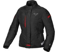 Macna Nivala impermeable Chaqueta textil de motocicleta para mujer, negro-rojo, tamaño M