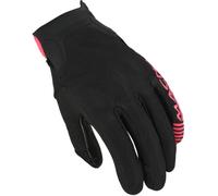 Macna Obtain Guantes de cuero para moto para mujer, negro/rosa, Talla 2XL