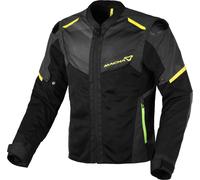 Macna Orcano 2.0 NightEye Chaqueta Textil Moto, negro-amarillo, tamaño S para Hombres